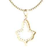 Alpha Kappa Alpha Ivy Leaf Outline Yellow Gold Plated Silver with Yellow Crystal Necklace (P020)