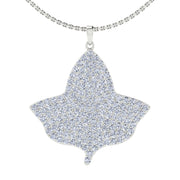 Alpha Kappa Alpha Ivy Leaf Iced Out Silver with Crystal Necklace (P021)