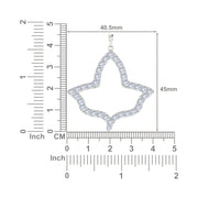 Alpha Kappa Alpha Ivy Leaf Large Silver with White Crystal Necklace (P023)