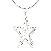 Alpha Kappa Alpha Silver Star LARGE 25-Year Anniversary Necklace