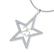 Alpha Kappa Alpha Silver Star LARGE 25-Year Anniversary Necklace