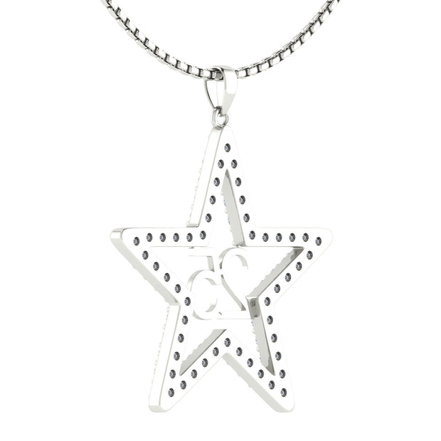 Alpha Kappa Alpha Silver Star LARGE 25-Year Anniversary Necklace