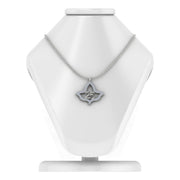 Large Ivy Leaf with Crystal Sterling Silver 25 Year Necklace (P026)