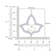 Large Ivy Leaf with Crystal Sterling Silver 25 Year Necklace (P026)