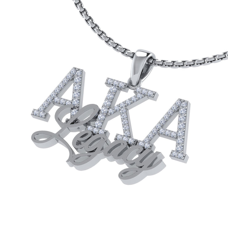 Alpha Kappa Alpha Legacy Silver Star Necklace (P026)