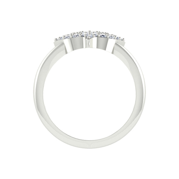 Alpha Kappa Alpha Ivy Design with Iced Out Crystal Sterling Silver Ring (R012)