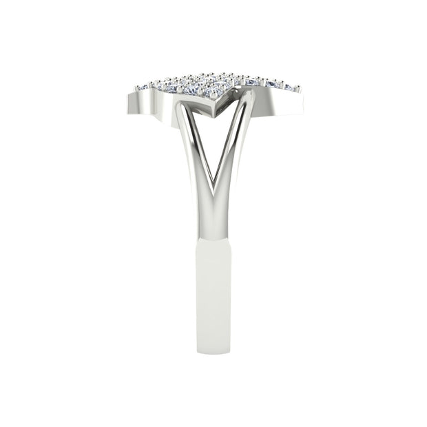 Alpha Kappa Alpha Ivy Design with Iced Out Crystal Sterling Silver Ring (R012)