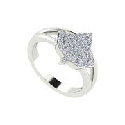 Alpha Kappa Alpha Ivy Design with Iced Out Crystal Sterling Silver Ring (R012)