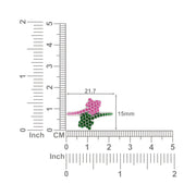 Alpha kappa Alpha Ivy Leaf Ring with pink and green crystal (R016)