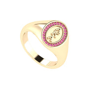 Alpha Kappa Alpha Gold Plated Oval Ring (R017)