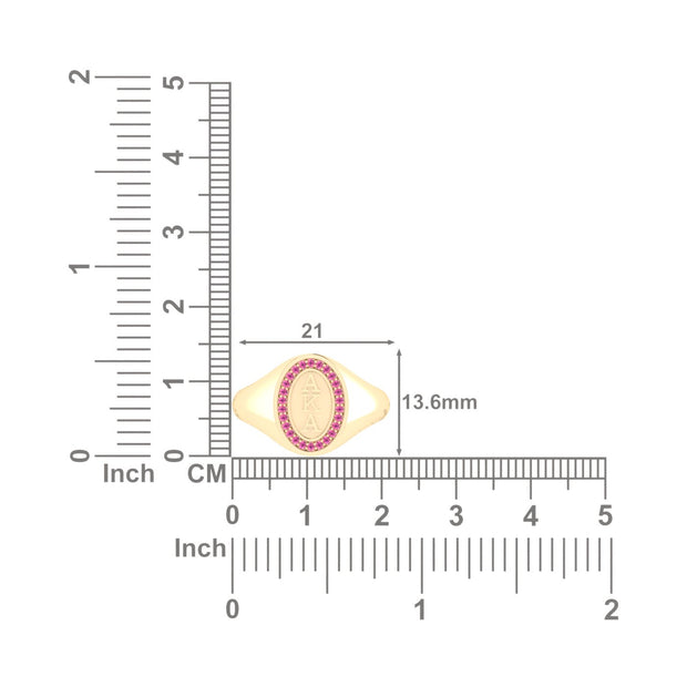 Alpha Kappa Alpha Gold Plated Oval Ring (R017)