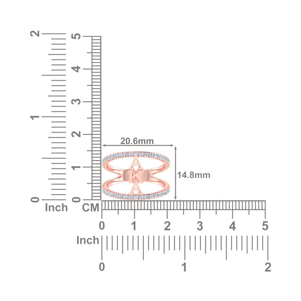 Alpha Kappa Alpha Sterling Silver Pink Double Band Ring (R019)