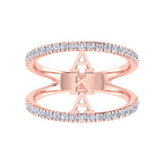 Alpha Kappa Alpha Sterling Silver Pink Double Band Ring (R019)