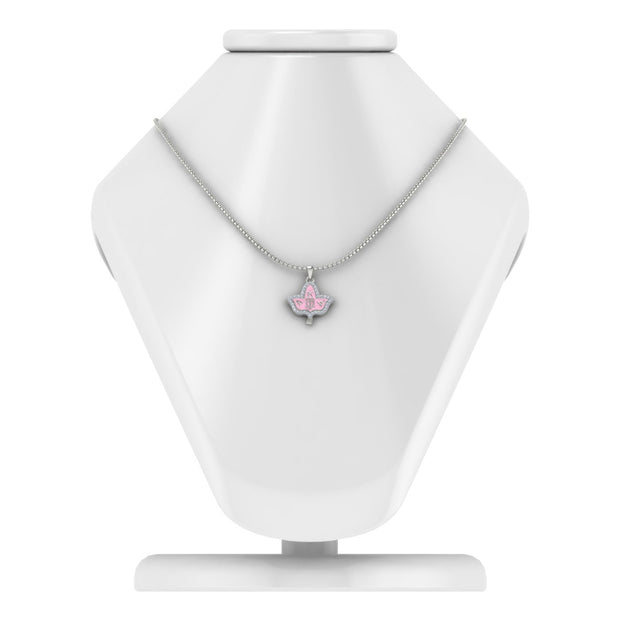 Alpha Kappa Alpha Ivy Leaf Sterling Silver Pink Enamel Necklace (P011)