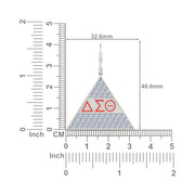 Delta Sigma Theta Red Letter Triangle Silver Earrings (E005)