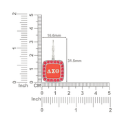 Delta Sigma Theta Cushion Shape Silver Earring - (E008)