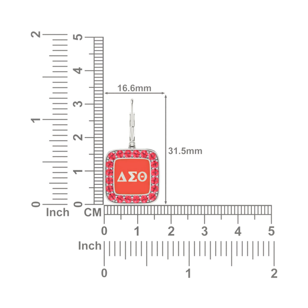 Delta Sigma Theta Cushion Shape Silver Earring - (E008)