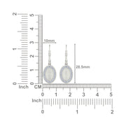 Delta Sigma Theta Oval and 1913 Silver White Crystal Earrings (E009)