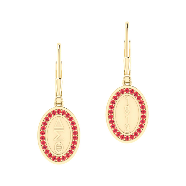 Delta Sigma Theta Oval Silver Earring (E010)