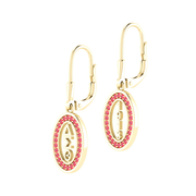 Delta Sigma Theta Oval Silver Earring (E010)