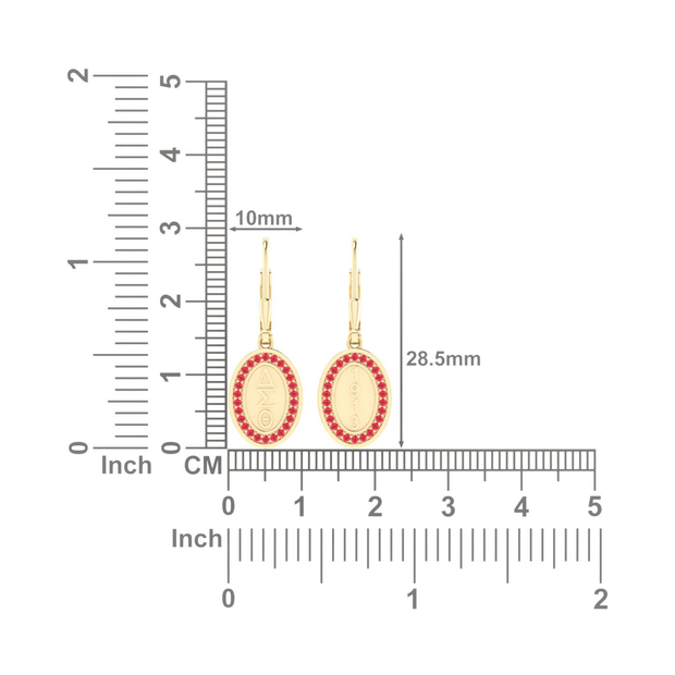 Delta Sigma Theta Oval Silver Earring (E010)