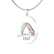 Delta Sigma Theta Sterling Silver Circle Pendant Hand Sign 1913 (P005)