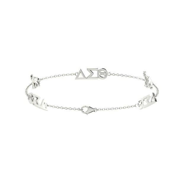 Delta Sigma Theta Sterling Silver Bracelet (B001)
