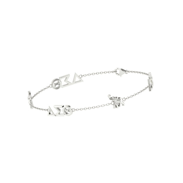 Delta Sigma Theta Sterling Silver Bracelet (B001)
