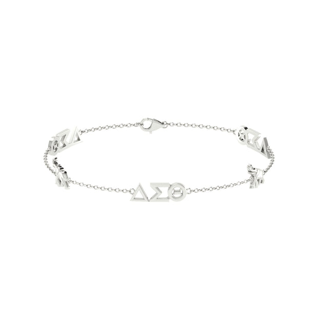 Delta Sigma Theta Sterling Silver Bracelet (B001)