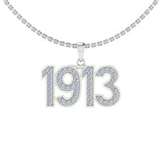 Delta Sigma Theta 1913 Sterling Silver Pendant (P014)