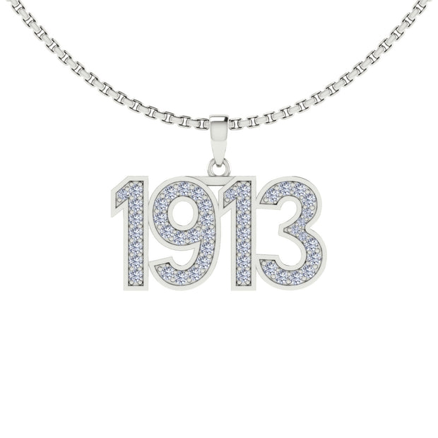 Delta Sigma Theta 1913 Sterling Silver Pendant (P014)