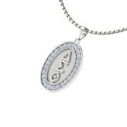 Delta Sigma Theta Oval Shape Sterling Silver Pendant (P015)