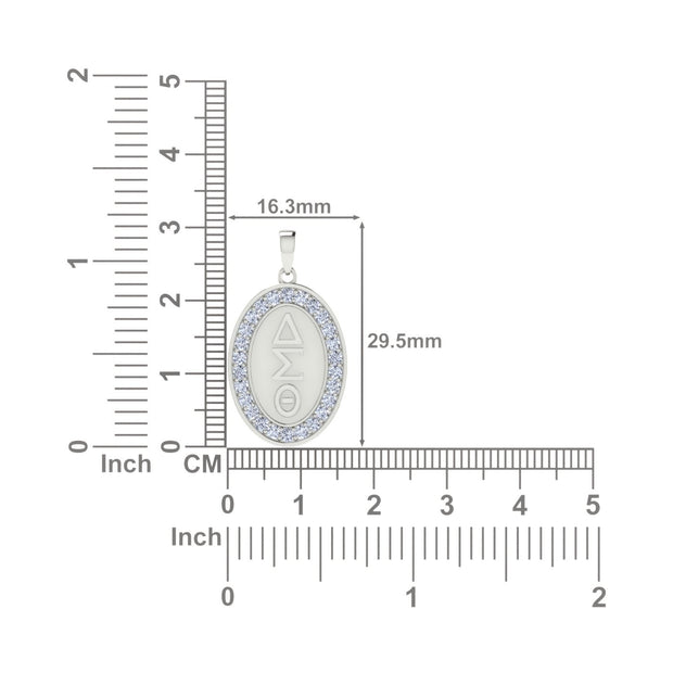 Delta Sigma Theta Oval Shape Sterling Silver Pendant (P015)