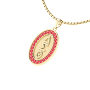 Delta Sigma Theta Oval Gold Plating Shape Sterling Silver Pendant (P016)