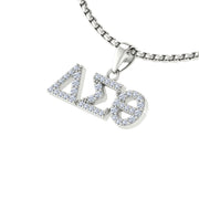 Delta Sigma Theta Horizontal Sterling Silver Pendant (P017)