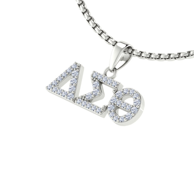 Delta Sigma Theta Horizontal Sterling Silver Pendant (P017)