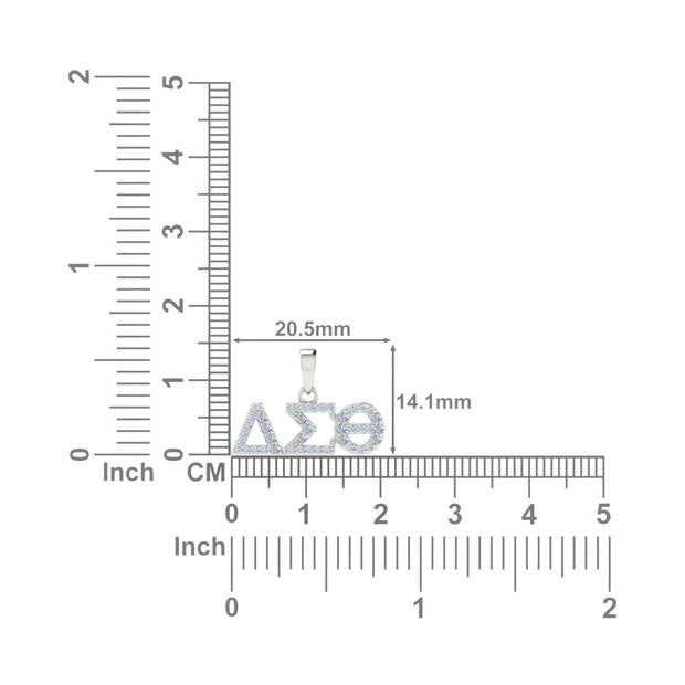 Delta Sigma Theta Horizontal Sterling Silver Pendant (P017)