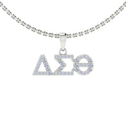 Delta Sigma Theta Horizontal Sterling Silver Pendant (P017)