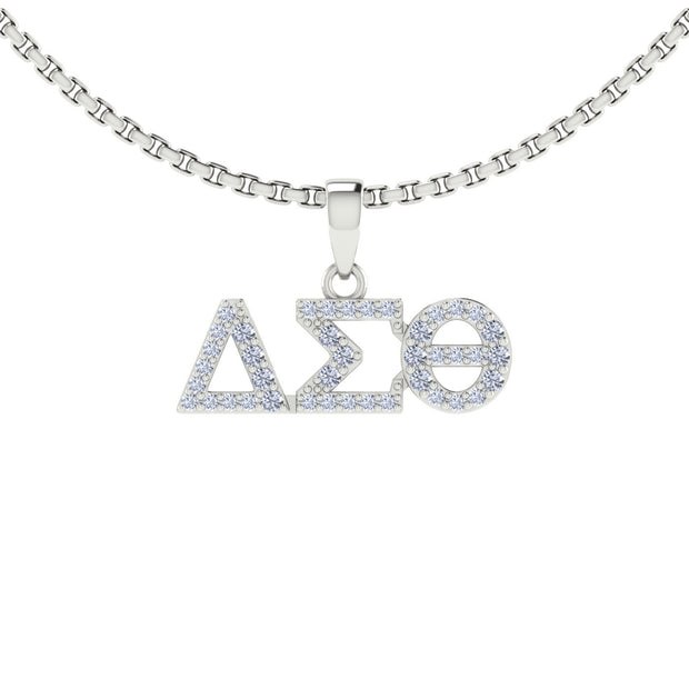 Delta Sigma Theta Horizontal Sterling Silver Pendant (P017)