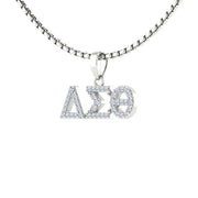 Delta Sigma Theta Horizontal Sterling Silver Pendant (P017)