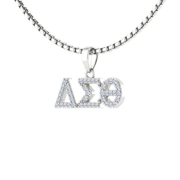 Delta Sigma Theta Horizontal Sterling Silver Pendant (P017)