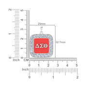 Delta Sigma Theta Sterling Silver Cushion Shape Pendant (P019)