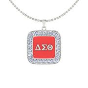 Delta Sigma Theta Sterling Silver Cushion Shape Pendant (P019)