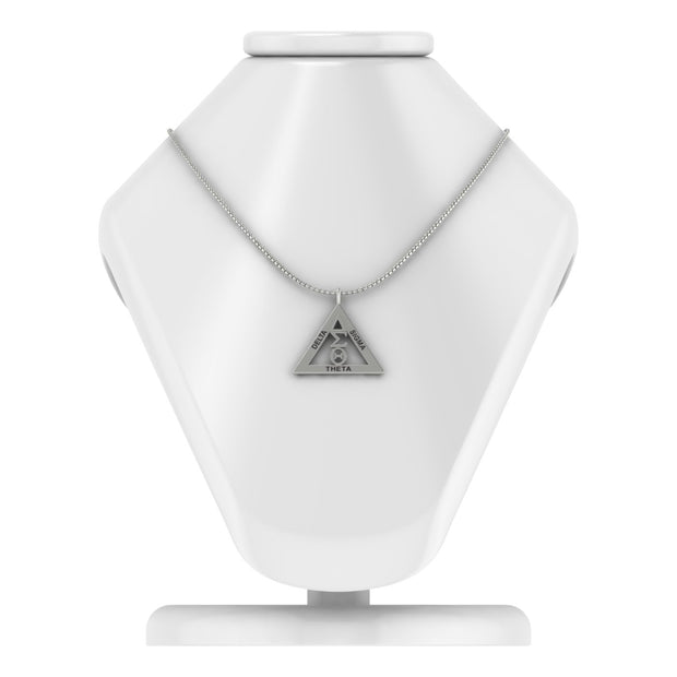 Delta Sigma Theta Sterling Silver Classic Triangle Necklace (P021)