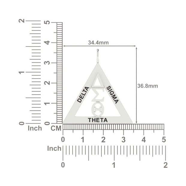 Delta Sigma Theta Sterling Silver Classic Triangle Necklace (P021)