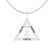 Delta Sigma Theta Sterling Silver Classic Triangle Necklace (P021)