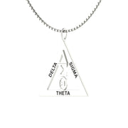 Delta Sigma Theta Sterling Silver Classic Triangle Necklace (P021)