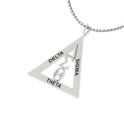 Delta Sigma Theta Sterling Silver Classic Triangle Necklace (P021)