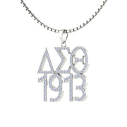 Delta Sigma Theta Iconic 1913 Sterling Silver Necklace (P022)