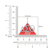 Delta Sigma Theta 1913 Sterling Silver with red enamel Necklace (P023)